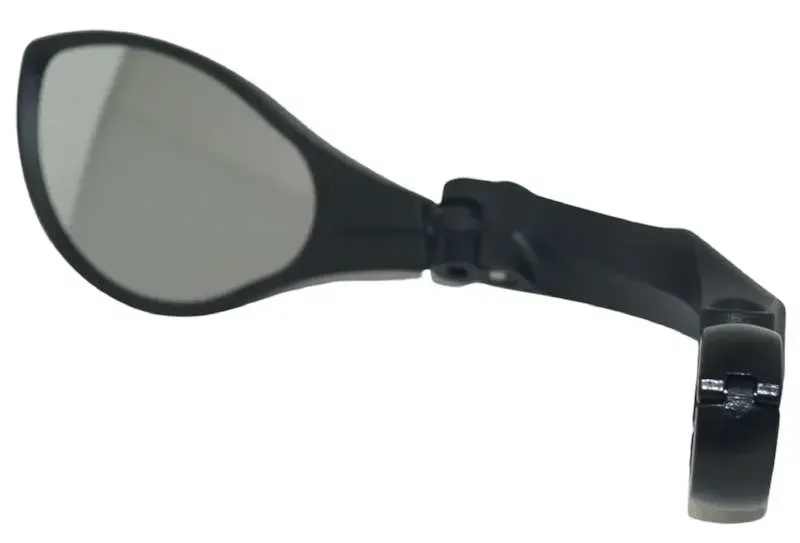 Bikase HD Left Hand Clamp On Handlebar Mirror in Black