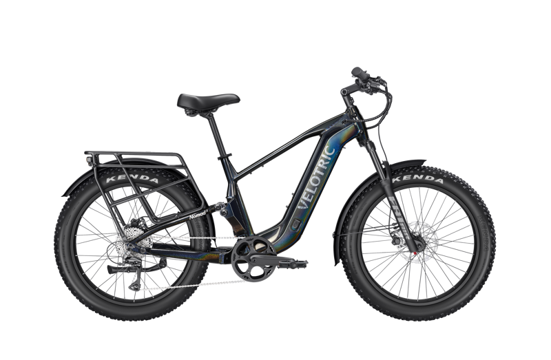Velotric Nomad 2X Full Suspension Fat Tire High-Step eBike In Obsidian